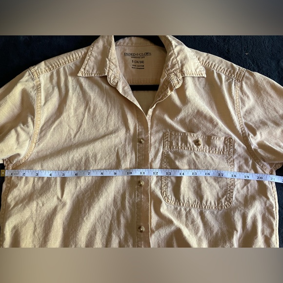 Y2K Faded Glory Yellow Button Down Shirt - Picture 5 of 5